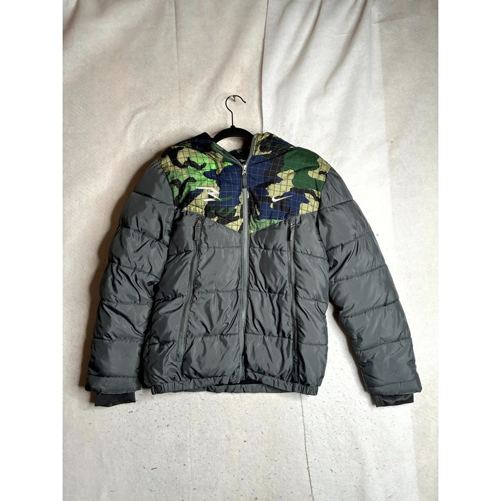 Nike Russell Wilson Stadium Puffer Jacket Boys XL Black Fleece Lined Full Zipper